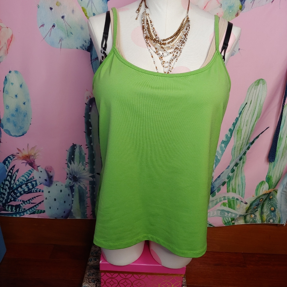 Lane Bryant | Green Solid Basic Cami Camisoley2k … - image 1